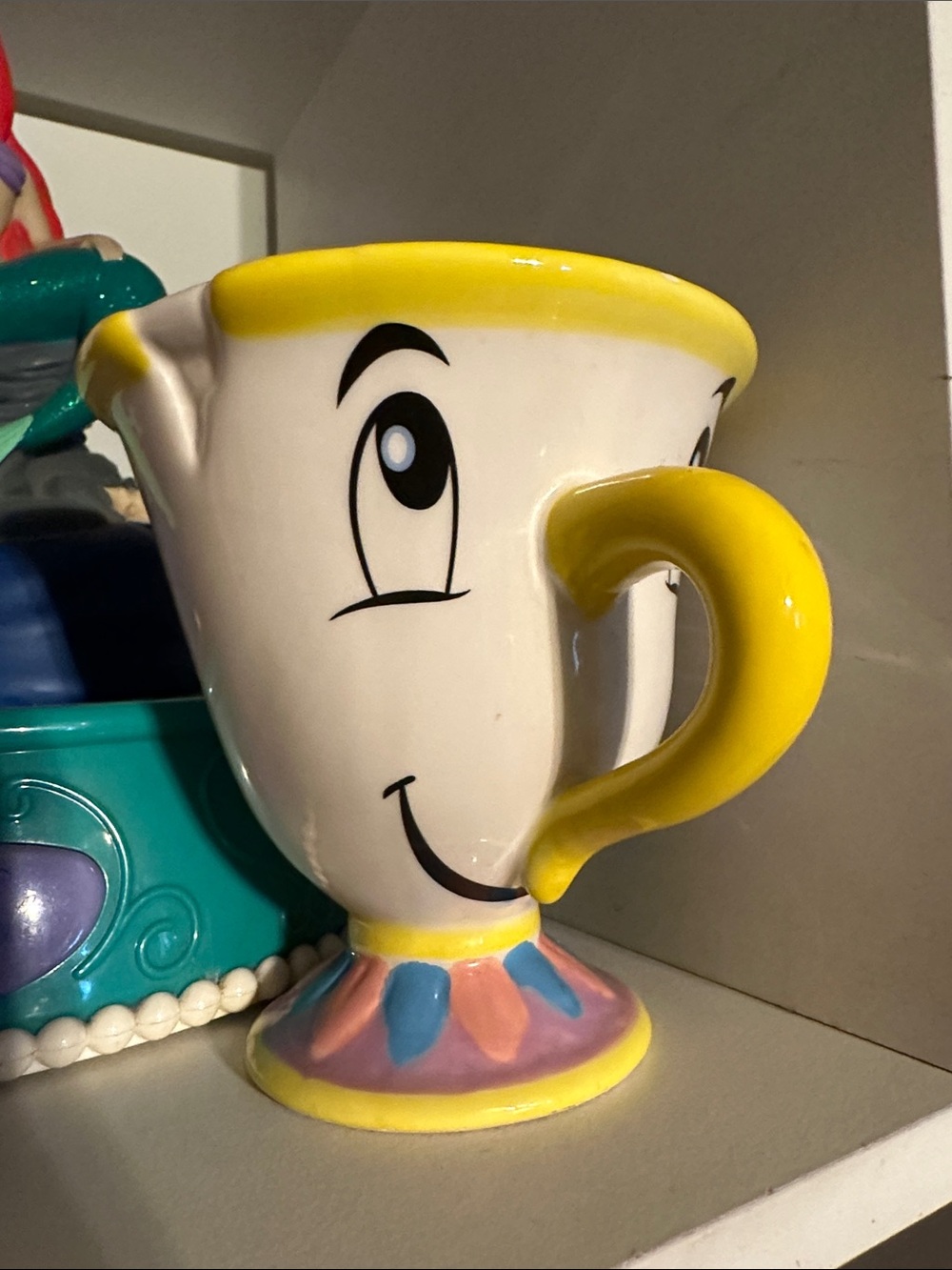Disney Yellow & White Chip Mug with Pastel Accent Colors